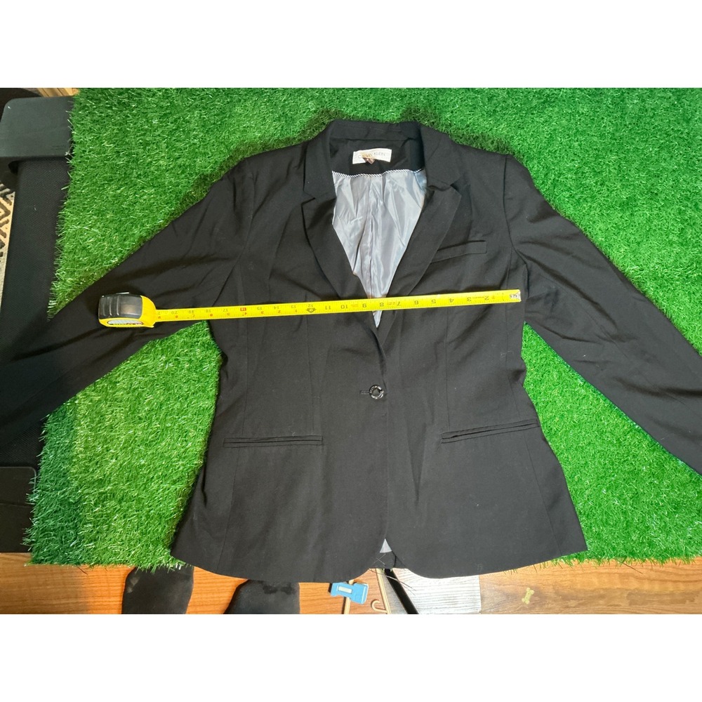 Calvin Klein Womens Black Single Button Blazer Jacket Size 10 Office Wear